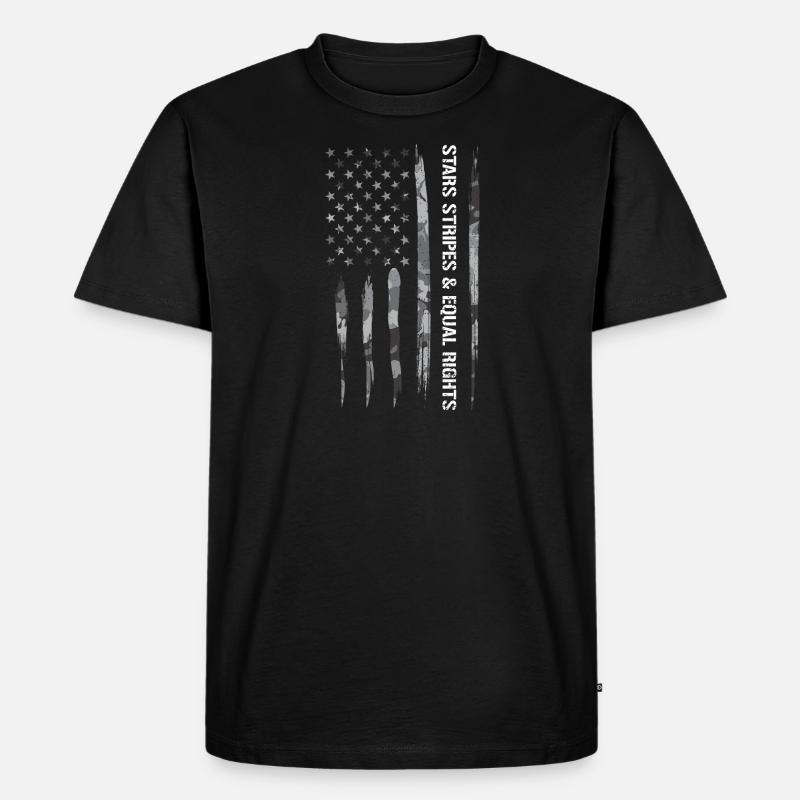 Stars Stripes & Equal Rights - Männer Premium Bio T-Shirt - Schwarz