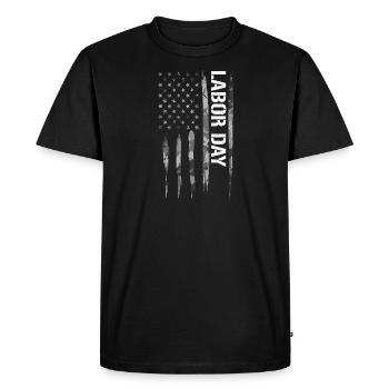 Fête du Travail - Drapeau américain - T-shirt Premium bio Homme - noir - Devant - Nico (187cm)