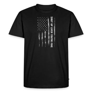 Shut Up Liver You're Fine - Men's Premium Organic T-Shirt - black - Front - Nico (187cm)
