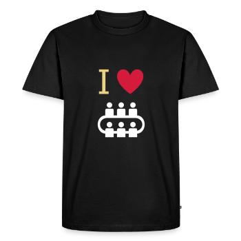 ★ Couleurs de conception modifiables ★ J'aime les réunions - T-shirt Premium bio Homme - noir - Devant - Nico (187cm)