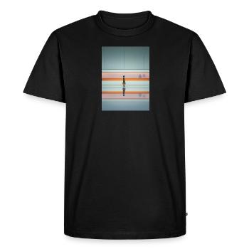 Elegant Woman Passing Subway - Men's Premium Organic T-Shirt - black - Front - Nico (187cm)