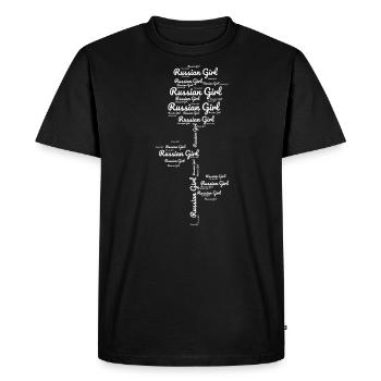 Femme russe Vie heureuse Femmes russes Russie - T-shirt Premium bio Homme - noir - Devant - Nico (187cm)