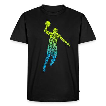 Symboles de basket-ball Garçons Basketball - T-shirt Premium bio Homme - noir - Devant - Nico (187cm)