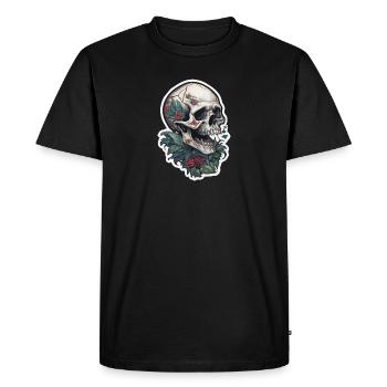 Conception de crâne d’impression de tatouage - T-shirt Premium bio Homme - noir - Devant - Nico (187cm)