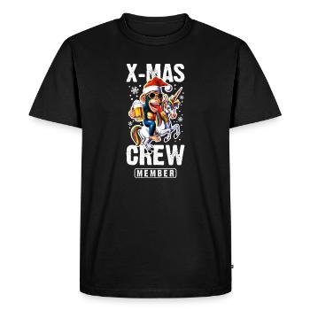 Xmas Party Crew Christmas Monkey Unicorn - Men's Premium Organic T-Shirt - black - Front - Nico (187cm)