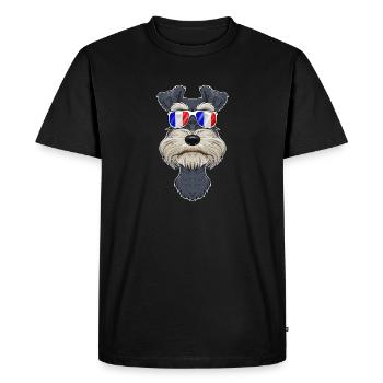 Lunettes de soleil miniatures Schnauzer France I Français - T-shirt Premium bio Homme - noir - Devant - Nico (187cm)