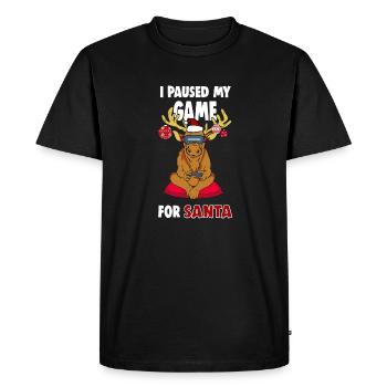Élan du Père Noël - T-shirt Premium bio Homme - noir - Devant - Nico (187cm)