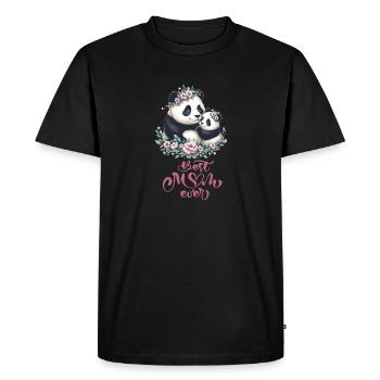 Best Mom Ever Panda Lover Floral Wreath I Mom - Men's Premium Organic T-Shirt - black - Front - Nico (187cm)