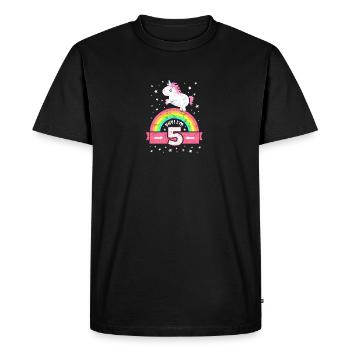 Drôle fille Unicorn fille 5ème anniversaire - T-shirt Premium bio Homme - noir - Devant - Nico (187cm)