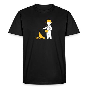 Farmer Feeding The Chickens - Men's Premium Organic T-Shirt - black - Front - Nico (187cm)