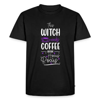 Witch's broom Wicca Magic Walpurgis Night - Men's Premium Organic T-Shirt - black - Front - Nico (187cm)