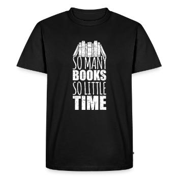 Tant de livres Si peu de temps - T-shirt Premium bio Homme - noir - Devant - Nico (187cm)