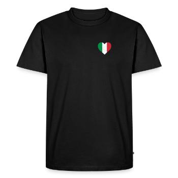 Italie Chemise de drapeau de coeur - Chemise italienne - T-shirt Premium bio Homme - noir - Devant - Nico (187cm)