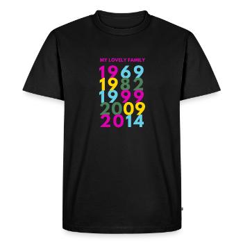 ma charmante famille .. en années. Votre famille - T-shirt Premium bio Homme - noir - Devant - Nico (187cm)