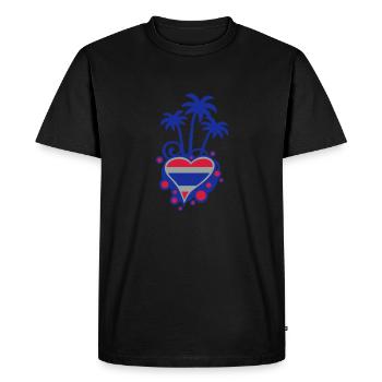 Conception de palmiers (Coeur thaïlandais) - T-shirt Premium bio Homme - noir - Devant - Nico (187cm)