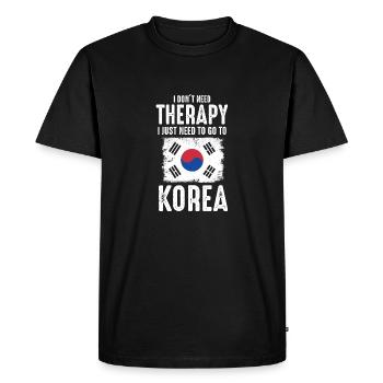 Therapy Korea - Men's Premium Organic T-Shirt - black - Front - Nico (187cm)