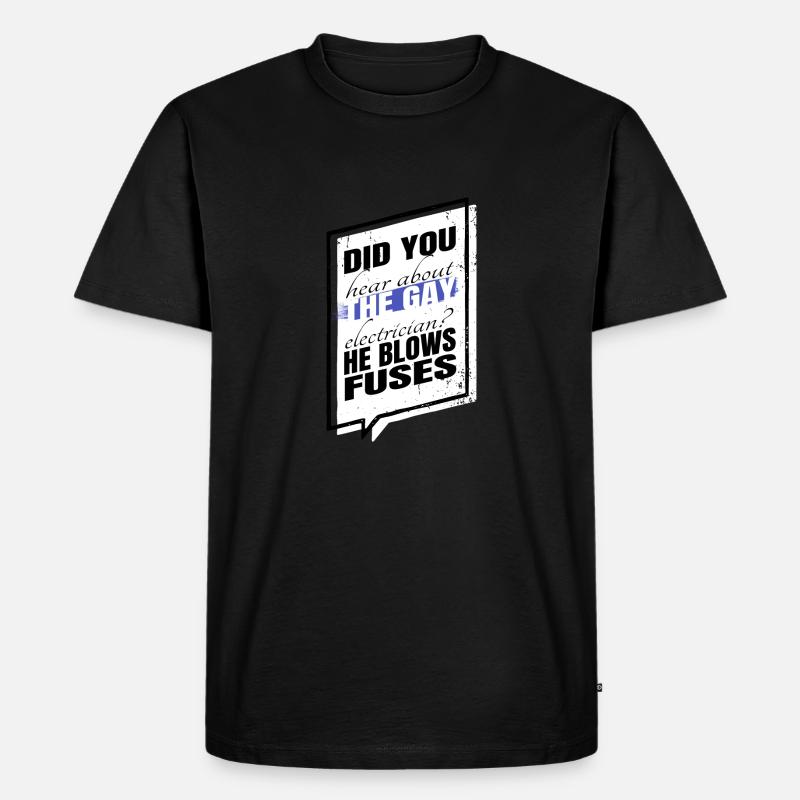 funny quote socket electrical activism - Männer Premium Bio T-Shirt - Schwarz