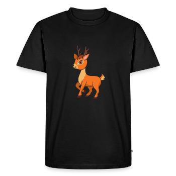 Reindeer Deer Deer Antler Roebuck Deer Wild - Men's Premium Organic T-Shirt - black - Front - Nico (187cm)
