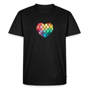 AMOUR - aussi précieux que les diamants - T-shirt Premium bio Homme - noir - Devant - Nico (187cm)