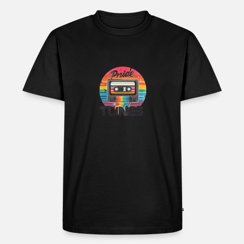 Pride Tunes Retro Cassette Design - Männer Premium Bio T-Shirt - Schwarz
