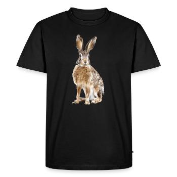 Hunting, Hunting, Hare, Hunting - Men's Premium Organic T-Shirt - black - Front - Nico (187cm)