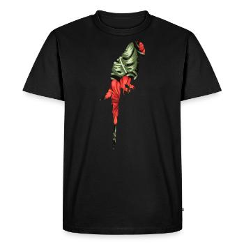 Fleurs Oiseau Animal Exotique Cadeau Aras Perroquet - T-shirt Premium bio Homme - noir - Devant - Nico (187cm)