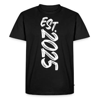Est. 2025 - Établi en 2025 - Cadeau d’anniversaire - T-shirt Premium bio Homme - noir - Devant - Nico (187cm)