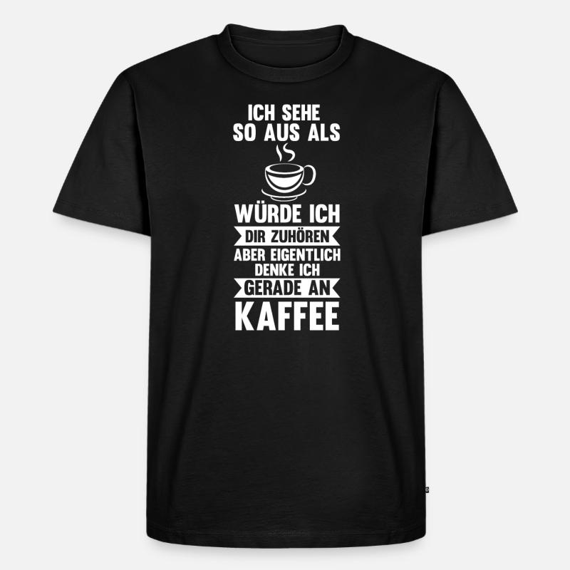 Kaffee Koffein Kaffeetrinker Geschenk - Männer Premium Bio T-Shirt - Schwarz