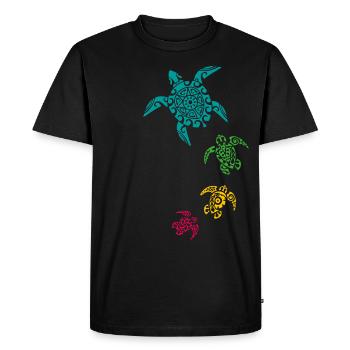 turtles - Men's Premium Organic T-Shirt - black - Front - Nico (187cm)