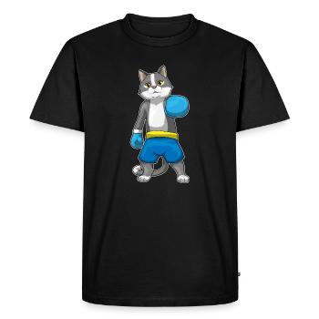 Cat Boxer Boxing Gloves Boxing - Men's Premium Organic T-Shirt - black - Front - Nico (187cm)