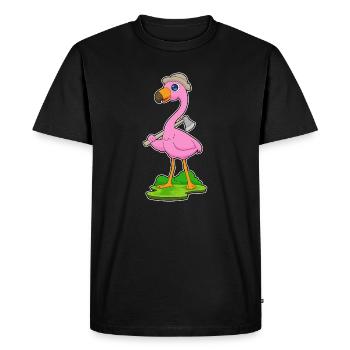 Hache de bûcheron flamant rose - T-shirt Premium bio Homme - noir - Devant - Nico (187cm)
