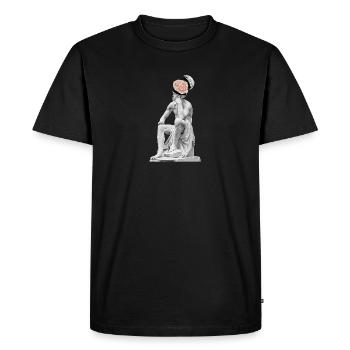 Pensées Sculpture - T-shirt Premium bio Homme - noir - Devant - Nico (187cm)