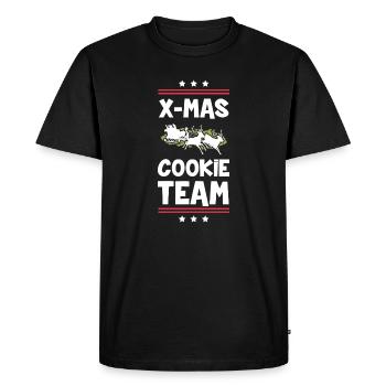 L’équipe des biscuits de Noël - T-shirt Premium bio Homme - noir - Devant - Nico (187cm)