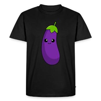 Bande dessinée Aubergine - T-shirt Premium bio Homme - noir - Devant - Nico (187cm)