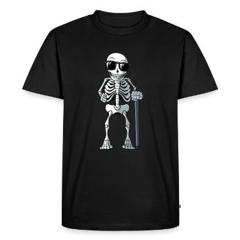 Old man as skeleton with walking stick - Men's Premium Organic T-Shirt - black - Front - Nico (187cm)