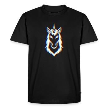 Glitch Unicorn – Magic & Trend - Men's Premium Organic T-Shirt - black - Front - Nico (187cm)
