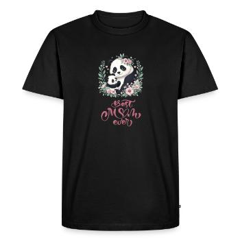 Best Mom Ever Panda Lover Floral Wreath I Mom - Men's Premium Organic T-Shirt - black - Front - Nico (187cm)