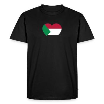 Drapeau du cœur de la Palestine - T-shirt Premium bio Homme - noir - Devant - Nico (187cm)
