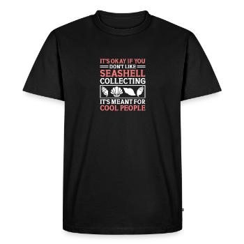 Womens Shelling Shell Collecting Seashells - Men's Premium Organic T-Shirt - black - Front - Nico (187cm)