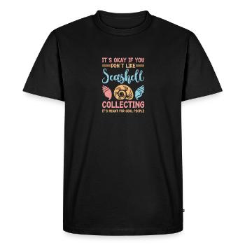 Womens Shelling Shell Collecting Seashells - Men's Premium Organic T-Shirt - black - Front - Nico (187cm)