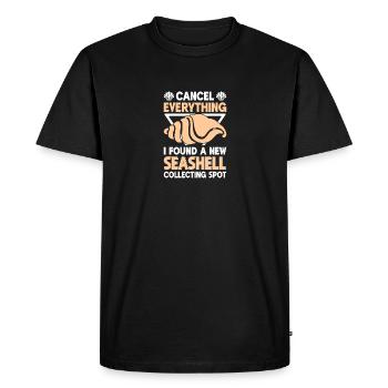 Womens Shelling Shell Collecting Seashells - Men's Premium Organic T-Shirt - black - Front - Nico (187cm)