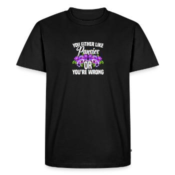 Pensées Gardener Gear Pensées vivantes Plantes Pensée - T-shirt Premium bio Homme - noir - Devant - Nico (187cm)