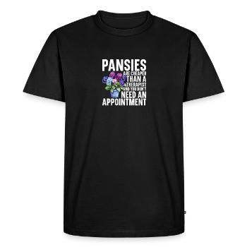 Pansies Plants Gear Pansy Flower Live Pansies - Men's Premium Organic T-Shirt - black - Front - Nico (187cm)