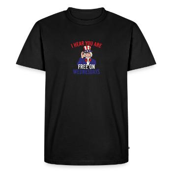 US Flag Vintage Biden Free on Wednesdays - Men's Premium Organic T-Shirt - black - Front - Nico (187cm)