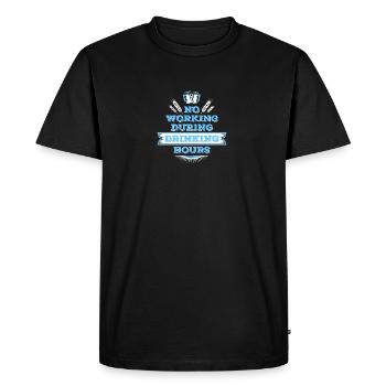 no working during drinking hour Freizeit Bierpause - T-shirt Premium bio Homme - noir - Devant - Nico (187cm)