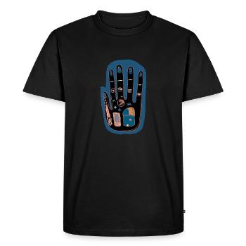 La main de demain - T-shirt Premium bio Homme - noir - Devant - Nico (187cm)