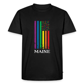 Maine Pride Month Pride Flag LGBT Community LGBTQ - Men's Premium Organic T-Shirt - black - Front - Nico (187cm)