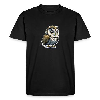 Hibou 2 - T-shirt Premium bio Homme - noir - Devant - Nico (187cm)