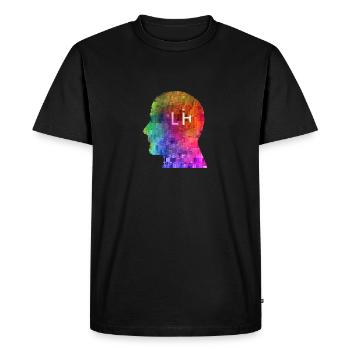LGBTQIA + Rainbow AI Glitch - T-shirt Premium bio Homme - noir - Devant - Nico (187cm)