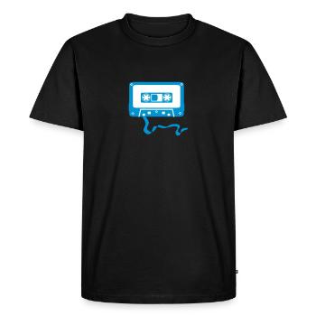 bande cassette Radio Musique Son Cadeau Retro - T-shirt Premium bio Homme - noir - Devant - Nico (187cm)